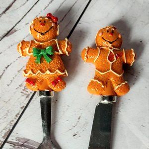 Christmas Holiday Gingerbread Man And Lady Spreader And Serving Spoon
